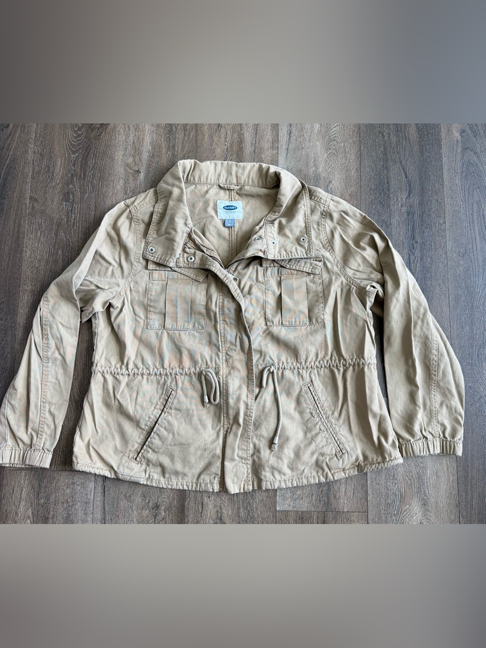 Old Navy Tan Utility Jacket with Blue Label
